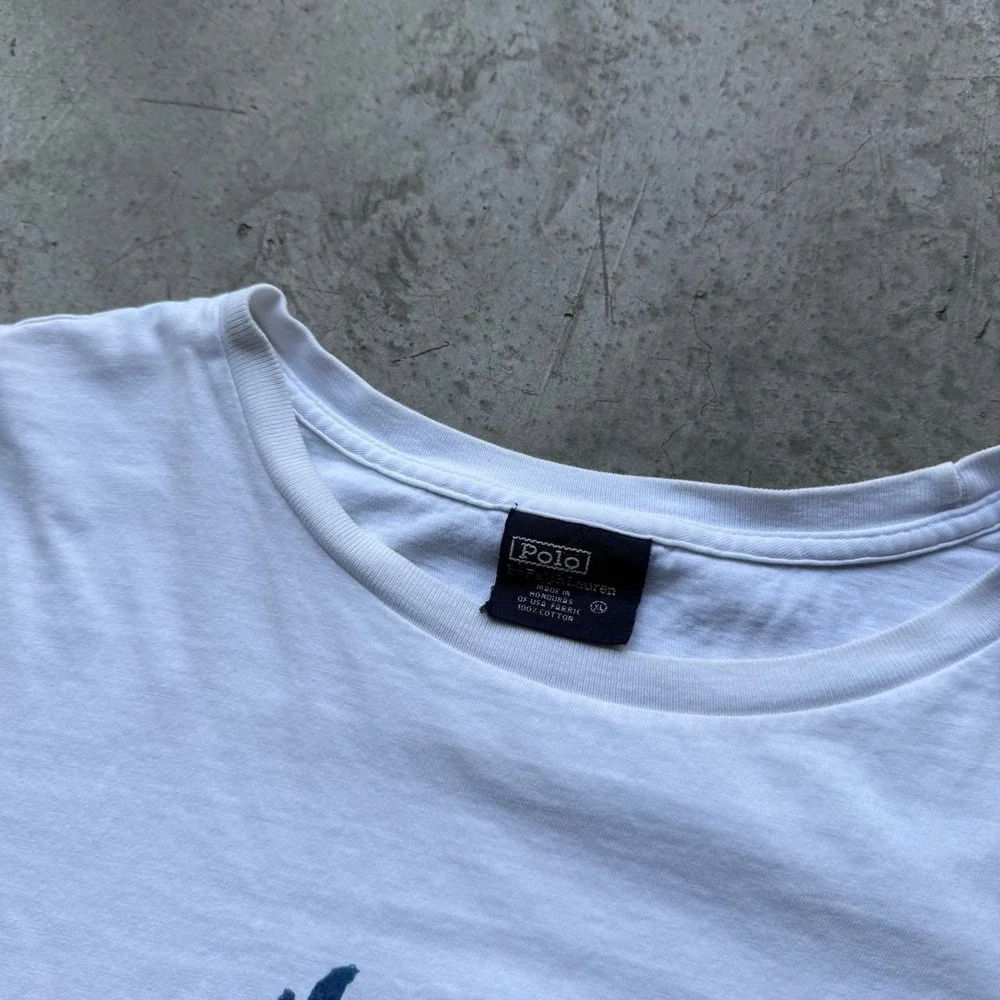 Vintage 90s Polo Ralph Lauren Greek Leaf Crown Preppy Boxy Shirt XL White